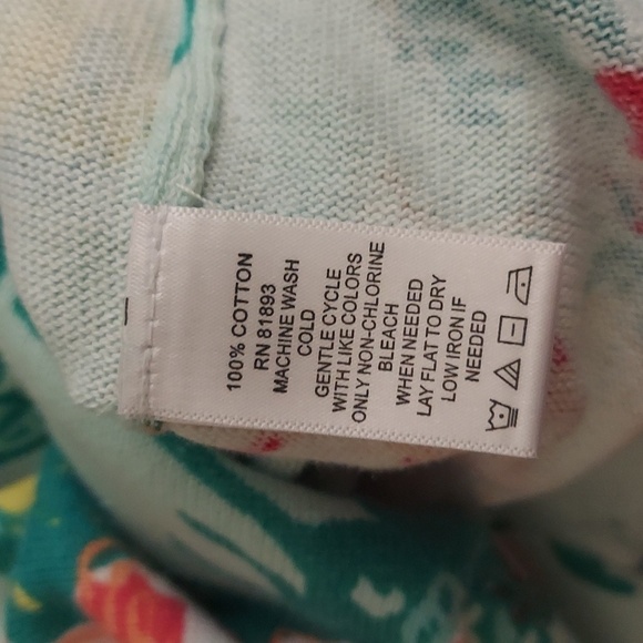 ISAAC MIZRAHI LIVE Floral Long Sleeve Button Down Sweater - Picture 9 of 10